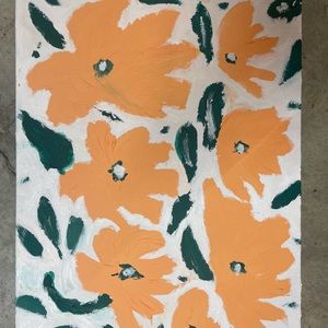 Pink Floral- Abstract Acrylic Painting 8x8 inches (Unframed)